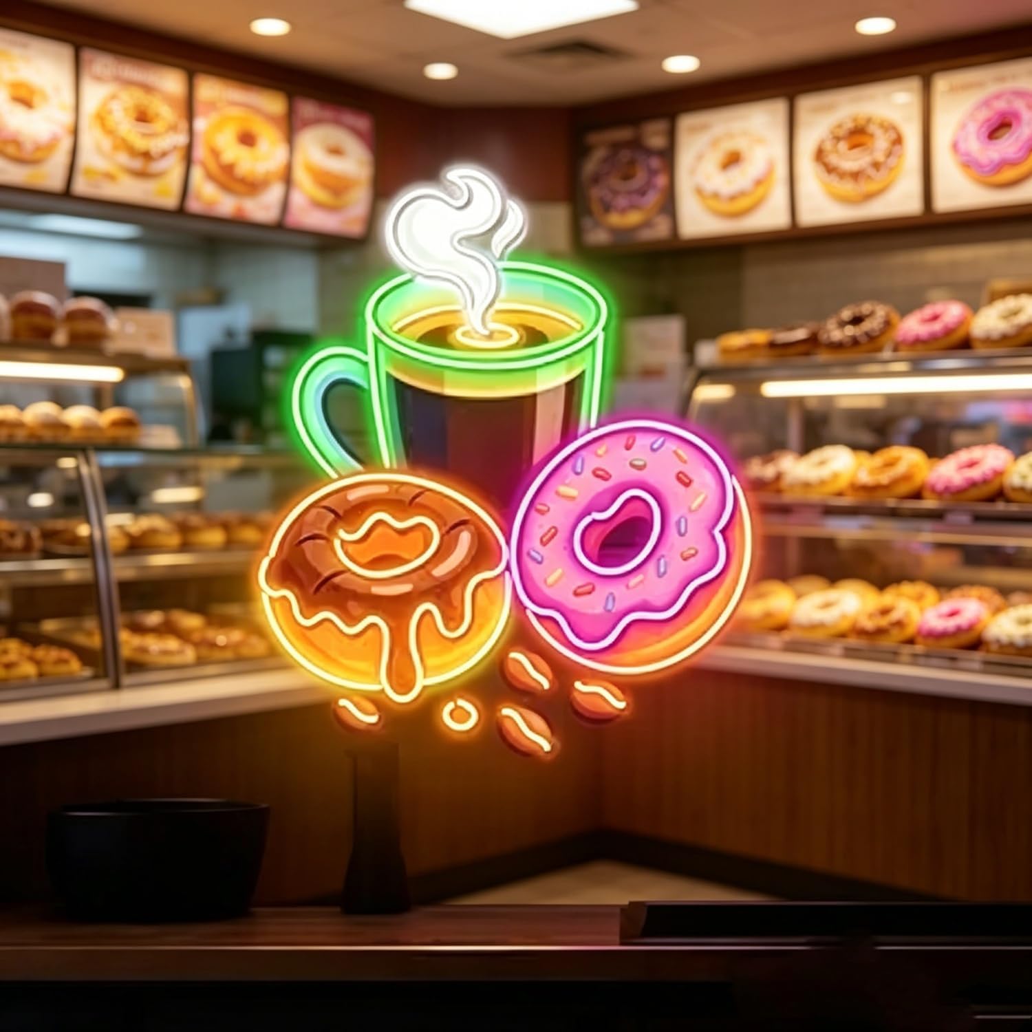 Commercial Kitchen Store - Lampu Neon LED Bentuk Donat, Ditenagai