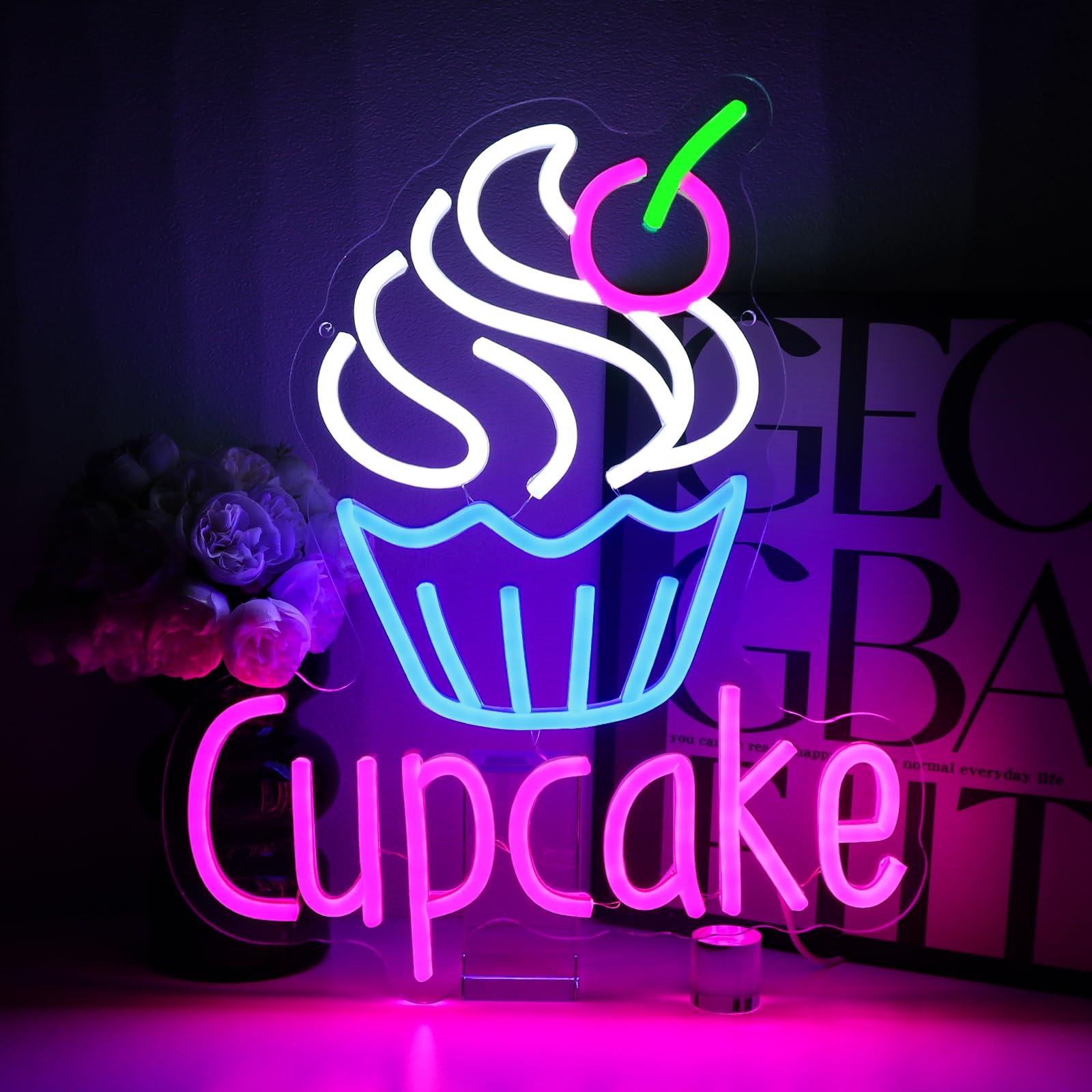 Commercial Kitchen Store - Neon Sign Cupcake untuk Dekorasi Dinding,