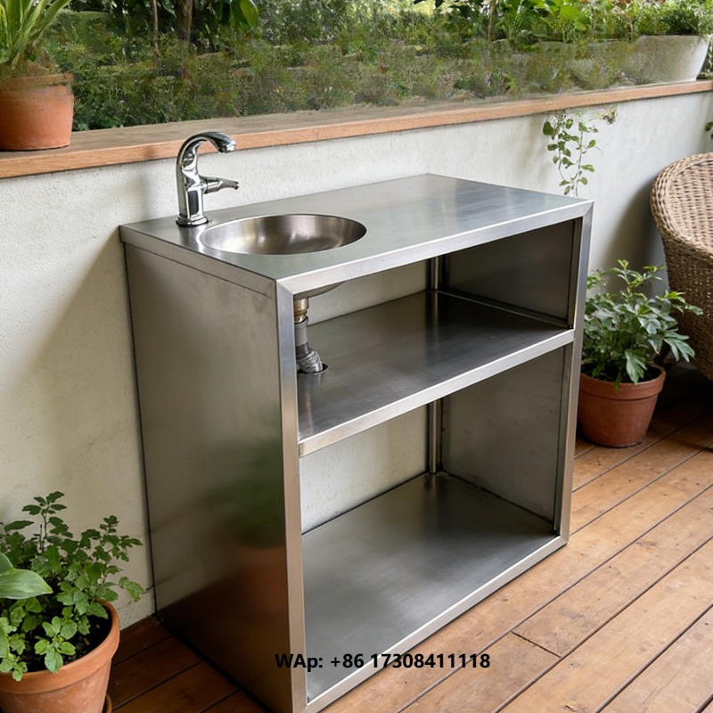 Commercial Quality Kitchen Faucet - Wastafel Tunggal Modern Baja Tahan Karat