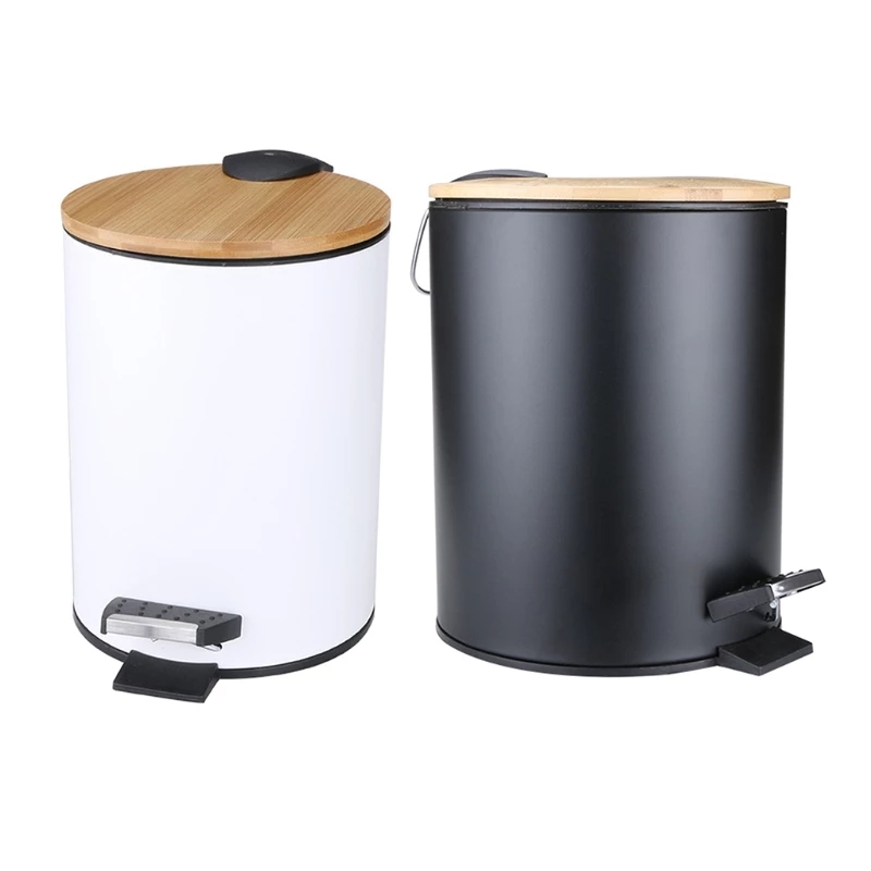 Commercial Kitchen Trash Can - Tempat Sampah Kayu 3/5L dengan Tutup