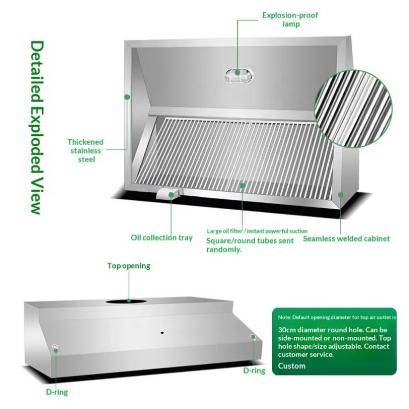 Penghisap Asap Dapur Kombinasi - Commercial Exhaust Hood ulasan dan harga