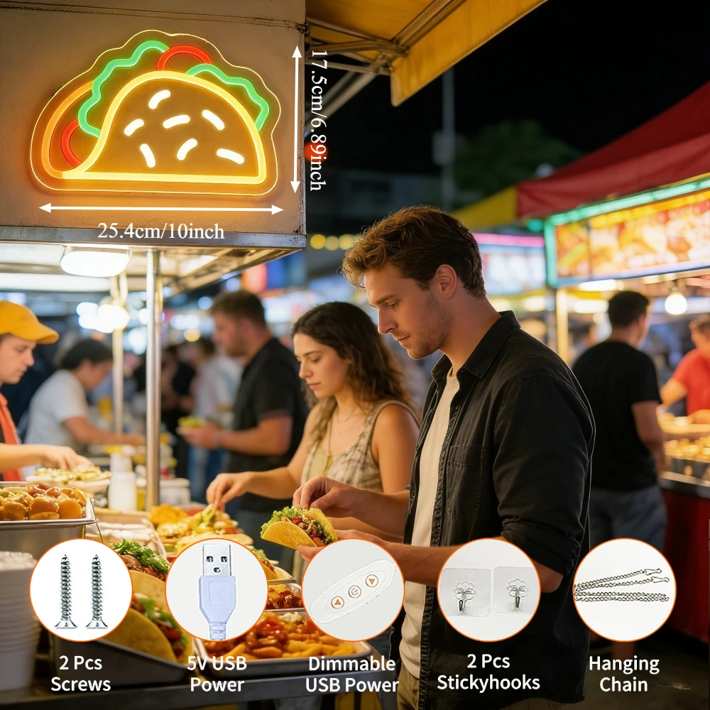 Lampu Neon Taco LED USB yang D - Commercial Kitchen Store ulasan dan harga