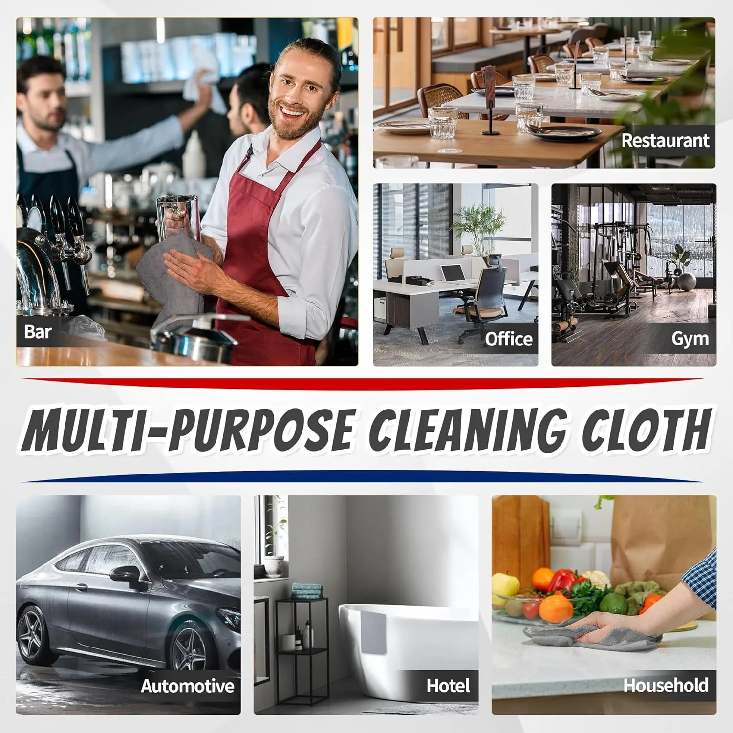 Kain pembersih Microfiber, ala - Commercial Kitchen Towels ulasan dan harga